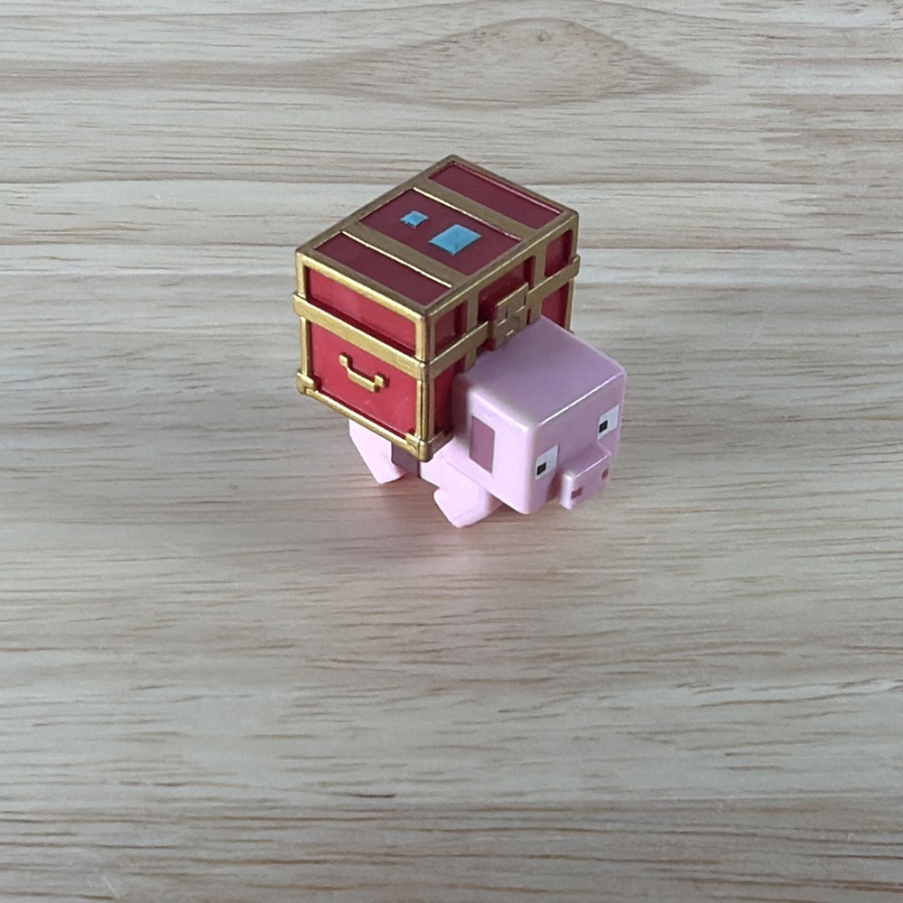 Minecraft Dungeons Series #20 1" Piggy Bank Pig w/ Chest Mini Figure Mojang